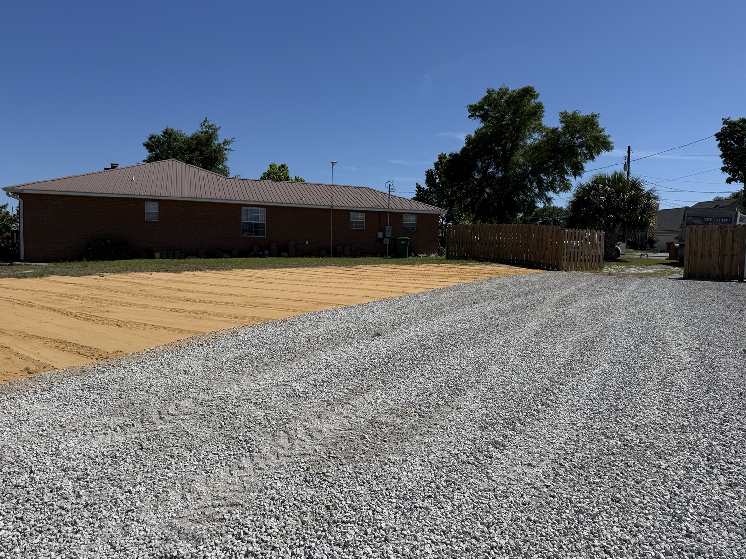 Completed gravel area